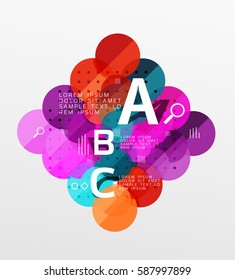 Rund modernes Kreisdiagramm mit Infografik. Vektorvorlagenhintergrund für das Workflowlayout, -diagramm, -nummeroptionen oder Webdesign