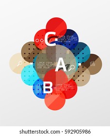 Diagrama infográfico da opção circular moderna redonda. Plano de fundo de modelo de vetor para layout de fluxo de trabalho, diagrama, opções de número ou design da Web