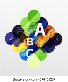 Round modern circle option infographic diagram. Vector template background for workflow layout, diagram, number options or web design