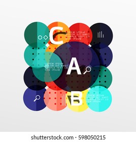 Round modern circle option infographic diagram. Vector template background for workflow layout, diagram, number options or web design