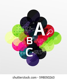 Round modern circle option infographic diagram. Vector template background for workflow layout, diagram, number options or web design