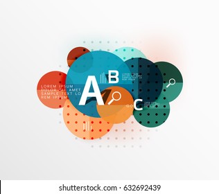 Round modern circle option infographic diagram. Vector template background for workflow layout, diagram, number options or web design