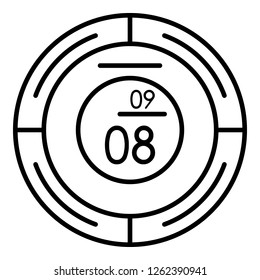 Round modern clock icon. Outline round modern clock vector icon for web design isolated on white background