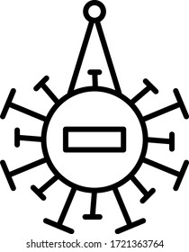 Round Modern Hanging Coronavirus  Open and Closed Business Sign,  Do not Enter as Corona virus Concept, Close Due to Viral Pandemic Vector Icon Design, 