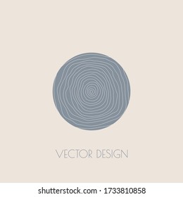 Round modern minimal logo with organic shapes with dynamic waves and lines. Vector emblem for cosmetics, beauty industry. Hand drawn templates.