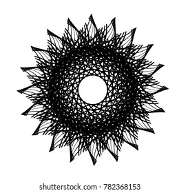 Round monochrome abstract flower