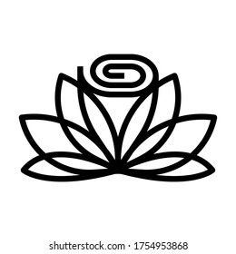 round monoline logo of rose flower vector