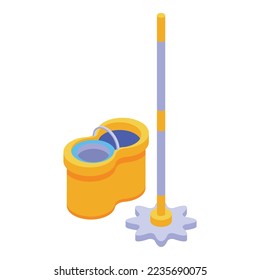 Round mop icon isometric vector. Heavy work. Cleaning service