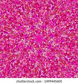 Round mosaic background design - colorful floral abstract circular psychedelic vector graphic from curved shapes
