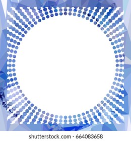 Round mosaic frame with halftone dots for text, photos and pictures. Vector clip art.