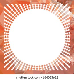 Round mosaic frame with halftone dots for text, photos and pictures. Vector clip art.