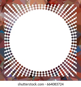 Round mosaic frame with halftone dots for text, photos and pictures. Vector clip art.