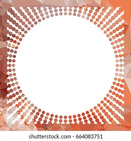 Round mosaic frame with halftone dots for text, photos and pictures. Vector clip art.