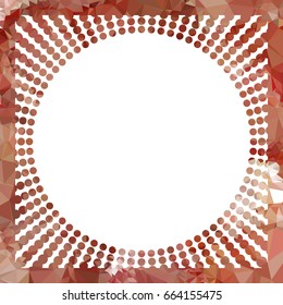 Round mosaic frame with halftone dots for text, photos and pictures. Vector clip art.