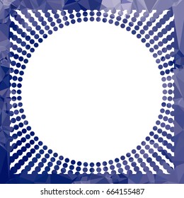 Round mosaic frame with halftone dots for text, photos and pictures. Vector clip art.