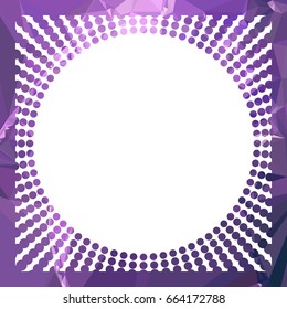 Round mosaic frame with halftone dots for text, photos and pictures. Vector clip art.