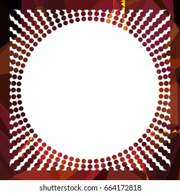 Round mosaic frame with halftone dots for text, photos and pictures. Vector clip art.