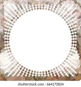 Round mosaic frame with halftone dots for text, photos and pictures. Vector clip art.