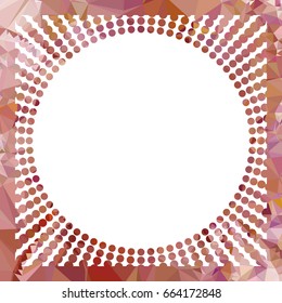 Round mosaic frame with halftone dots for text, photos and pictures. Vector clip art.