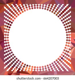 Round mosaic frame with halftone dots for text, photos and pictures. Vector clip art.