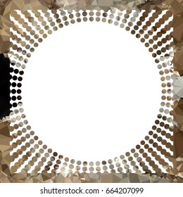 Round mosaic frame with halftone dots for text, photos and pictures. Vector clip art.