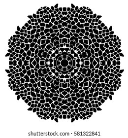 Round mosaic ornament.  Illustration for greeting cards, invitations, and other printing projects.