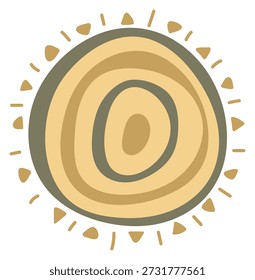 Rundmotiv Boho Zeichnung. Aztekenkreis