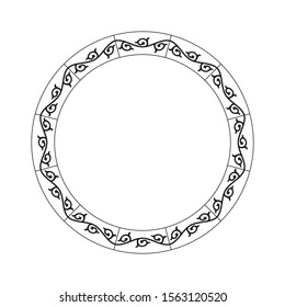 Round motif and border design, vector