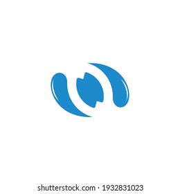 round motion water blue fresh organic pure symbol vector
