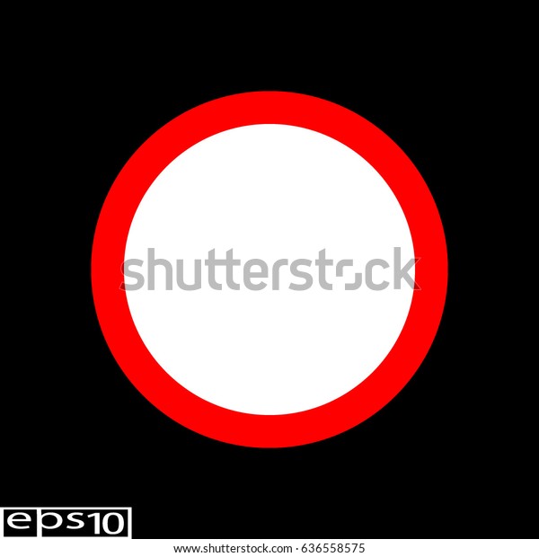Round movement prohibition  sign, icon red\
thin line - vector\
illustration