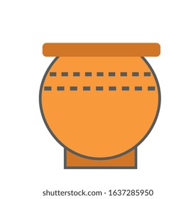 a round mud pot design illustration