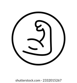 A round muscle icon. Upper arm biceps. vector.