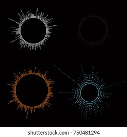  Round Music Equalizer Scale - Vector Graphic Element Set