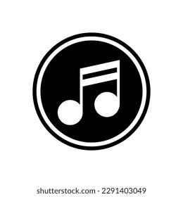 Rundes Symbol für Musiktitel. Musik. Rhythmus. Vektorgrafik.