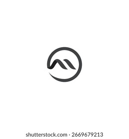 logotipo de icono de tecnología redonda N