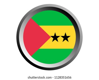 Round National Flag of São Tomé and Príncipe