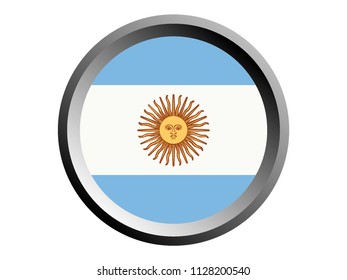 Round National Flag of Argentina