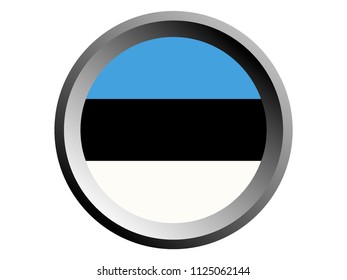 Round National Flag of Estonia