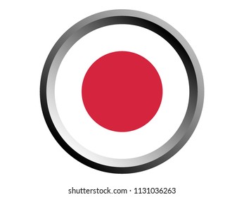 Round National Flag Of Japan