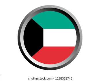 Round National Flag of Kuwait