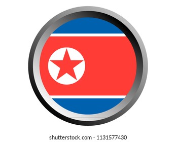 Round National Flag Of North Korea