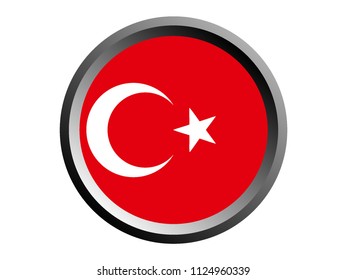 Round National Flag of Turkey