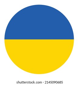 Runde nationale Flagge ukrainischer Vektorgrafik
