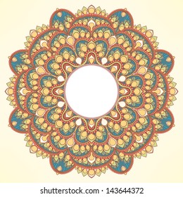 round natural colored pattern with place for text 