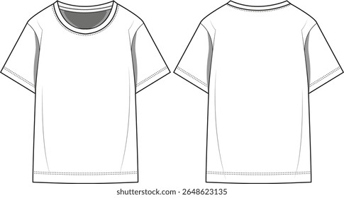 round neck drop shoulder short sleeve t shirt