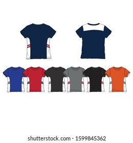 Round Neck Jersey t-shirt templates