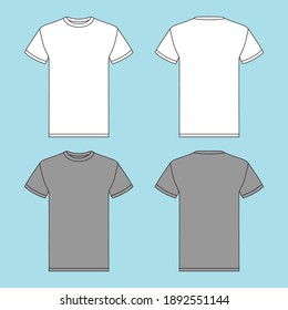 round neck t shirt vector mock up with two different colors. editable color