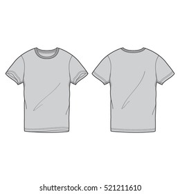 Plantilla de camiseta de cuello redondo