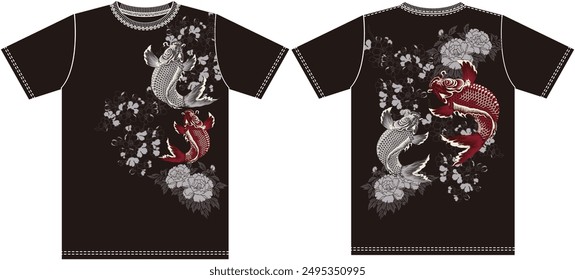 round neck t-shirt for men's with print design vector