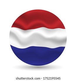 Round Netherlands flag for designing about the national flag, The tourism. vector
